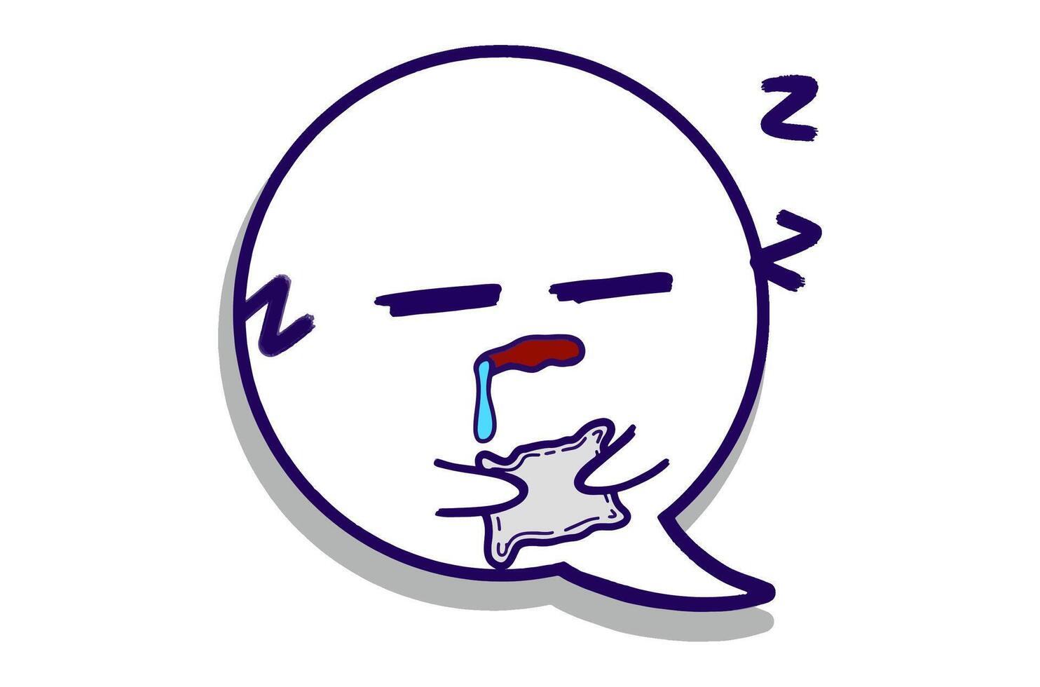 Sleeping expression Emoji Bubble Chat Mascot Characters vector