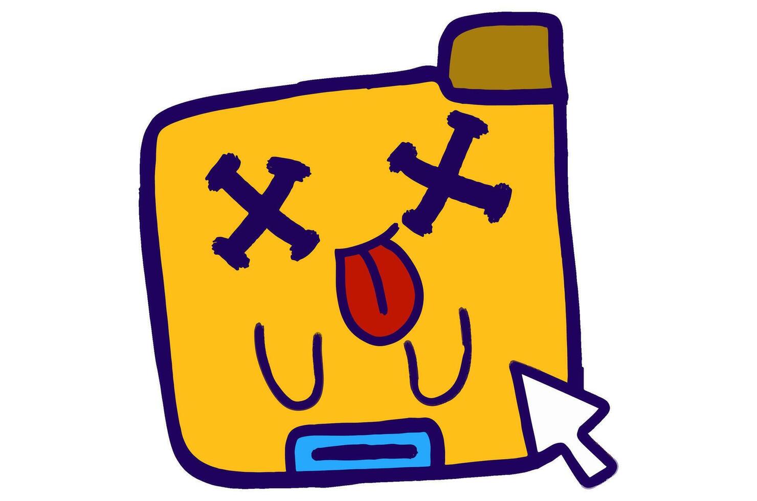 Cute Folder Icon Mascot Stickers With Dead expression vector