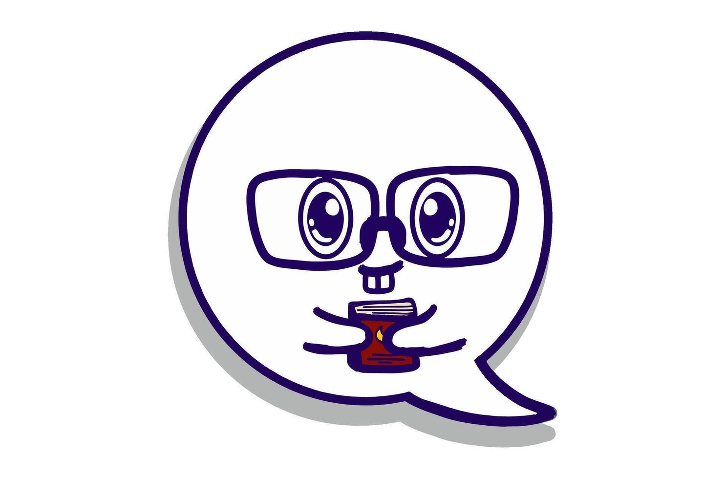 Cute expression Emoji Smart Bubble Chat Mascot Characters vector