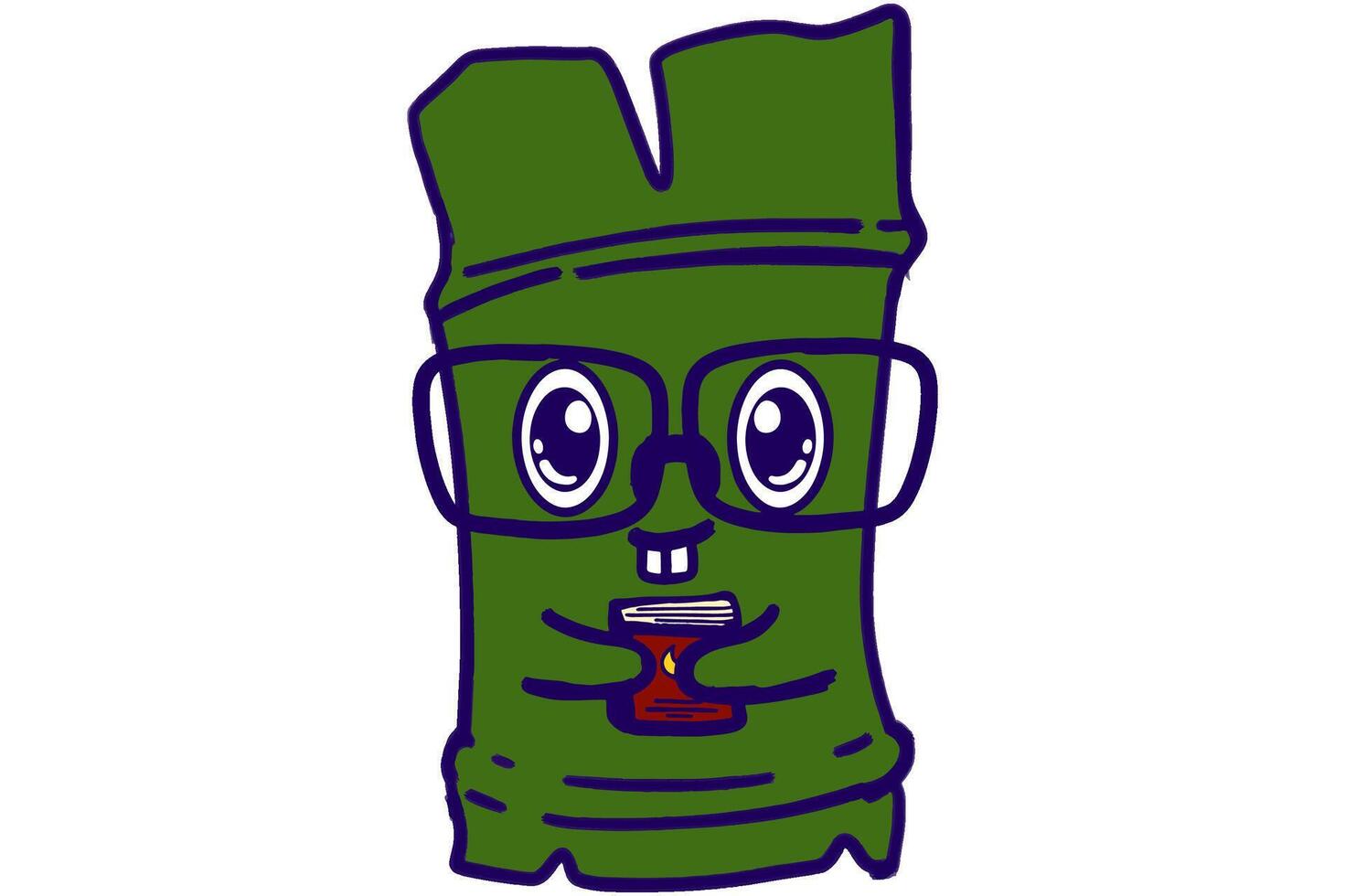 Smart Bamboo Chibi Sticker Series vector