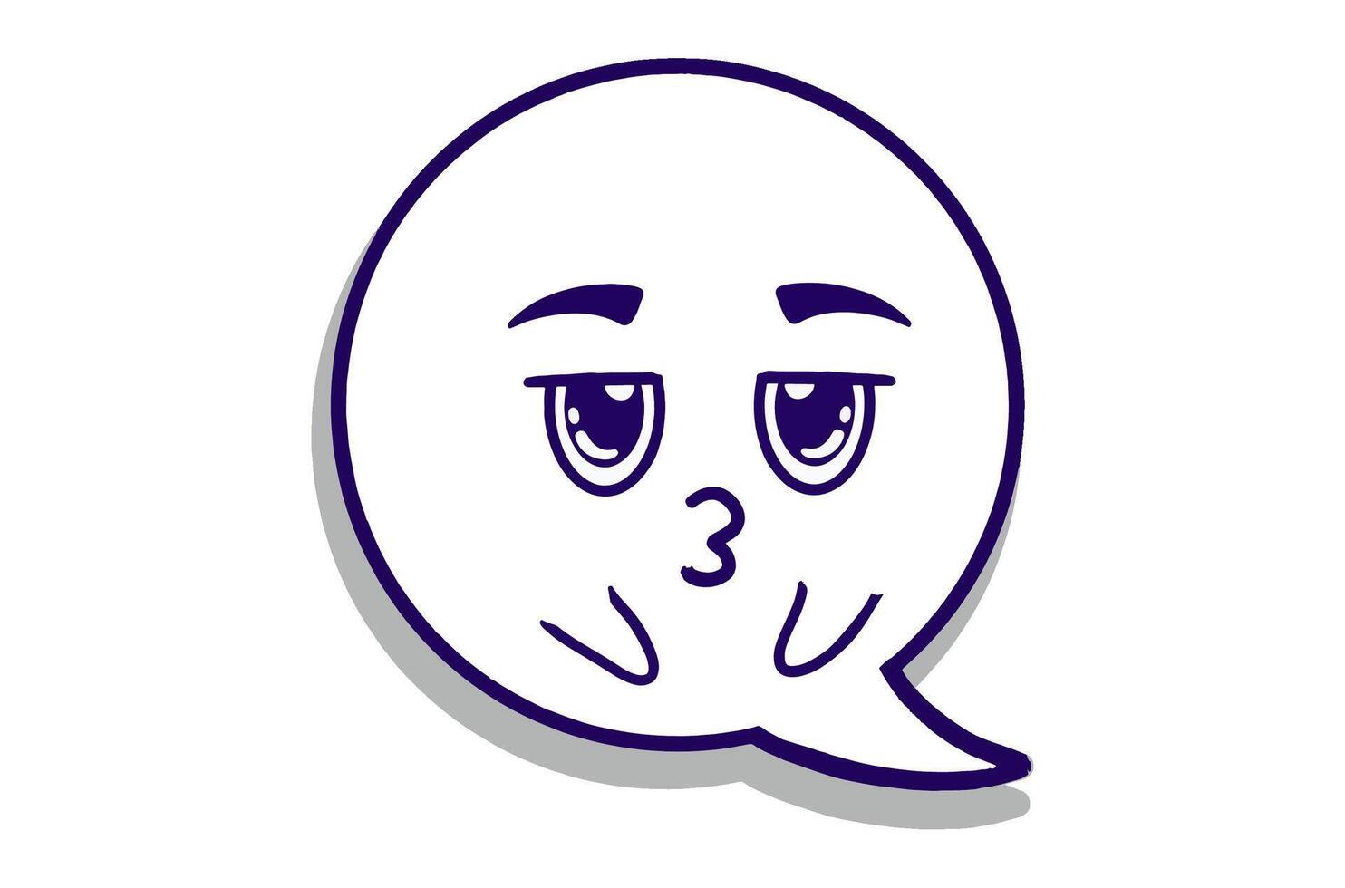 Frowning expression Emoji Bubble Chat Mascot Characters vector