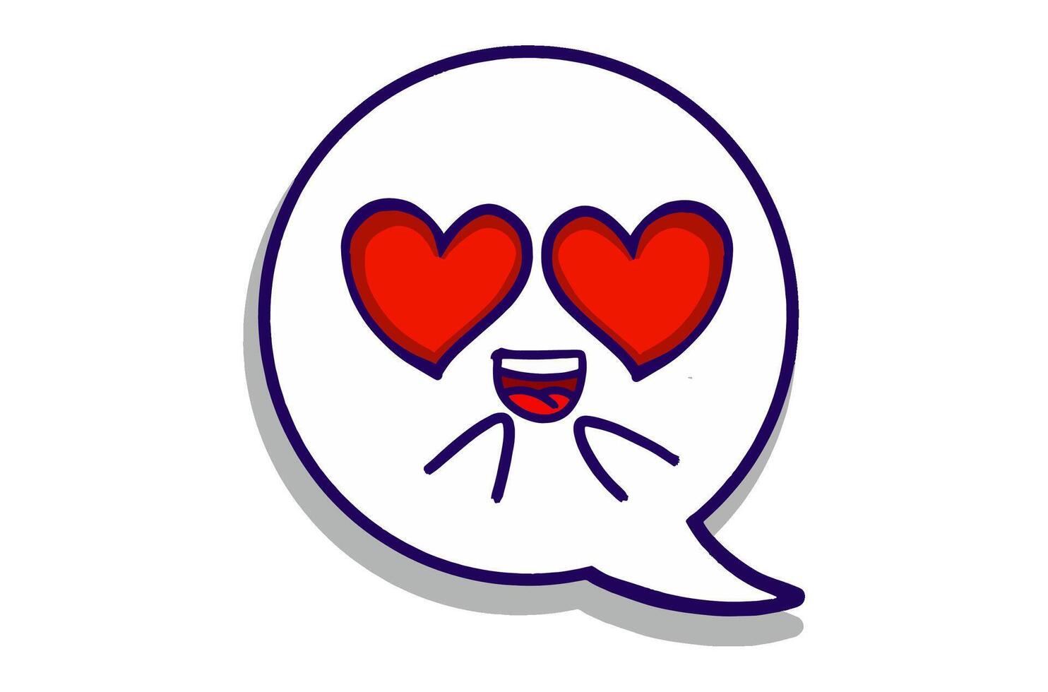 Fall in Love With Love Eyes expression Emoji Bubble Chat Mascot Characters vector