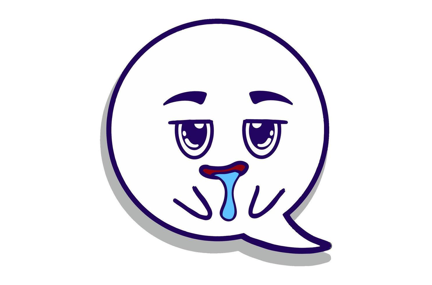 Drooling expression Emoji Bubble Chat Mascot Characters vector