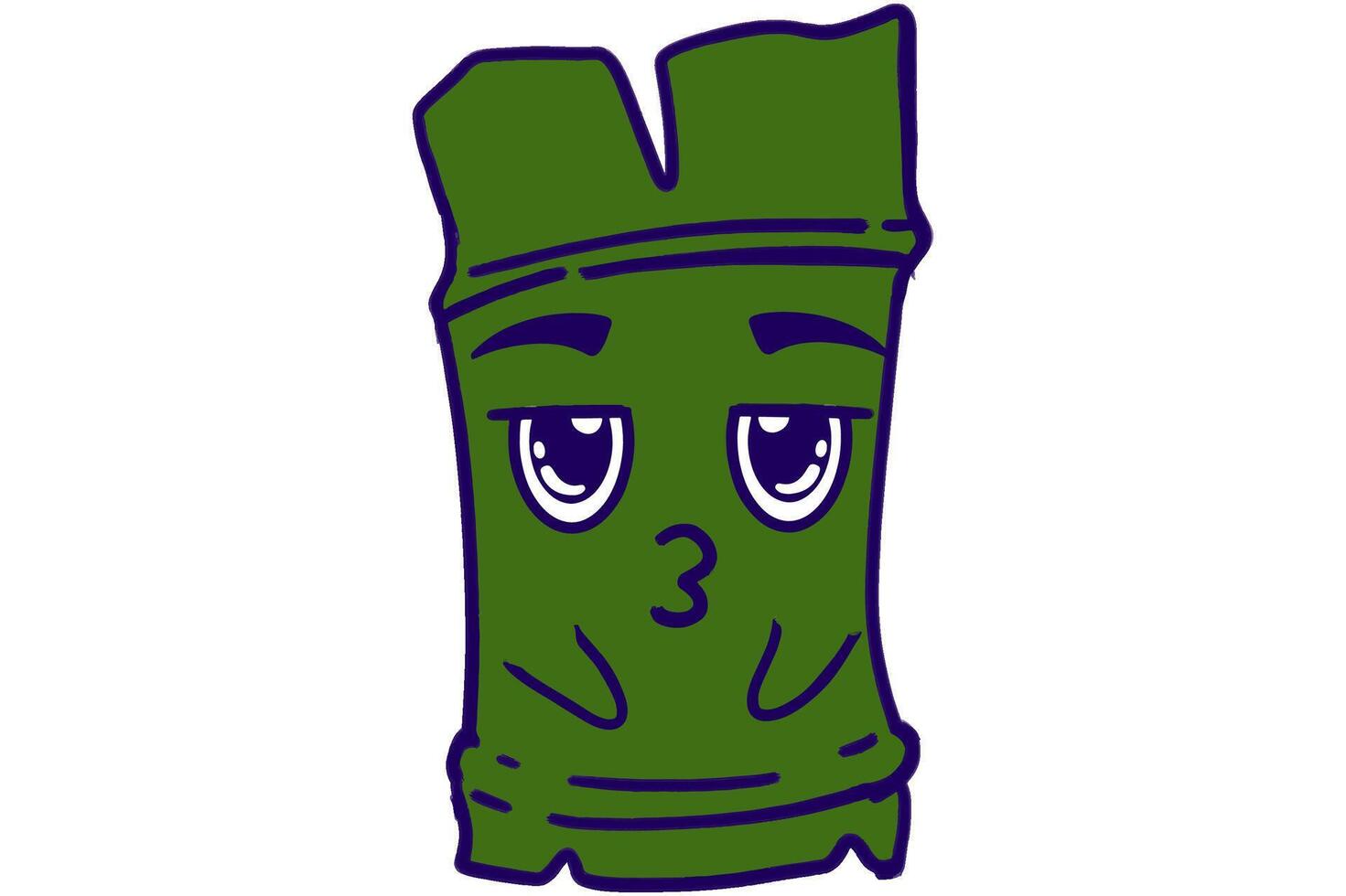 Cute Bamboo Pouting Cartoon vector