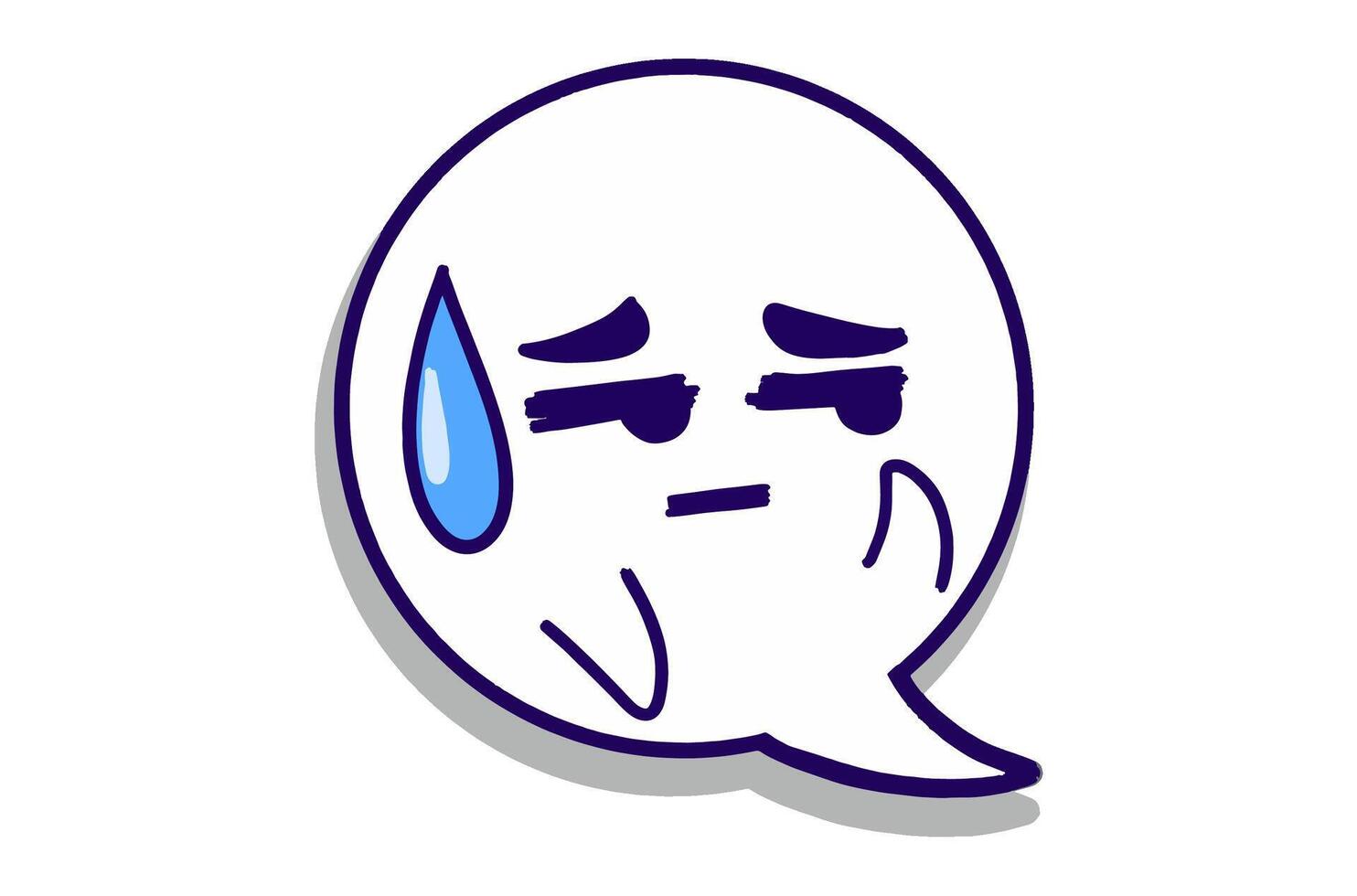Disappointed Expression Cartoon Bubble Chat Mascot Stickers vector