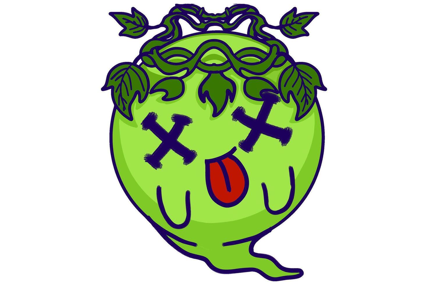 Happy Earth Day - Expression of Dead Mascots Kawaii Stickers vector