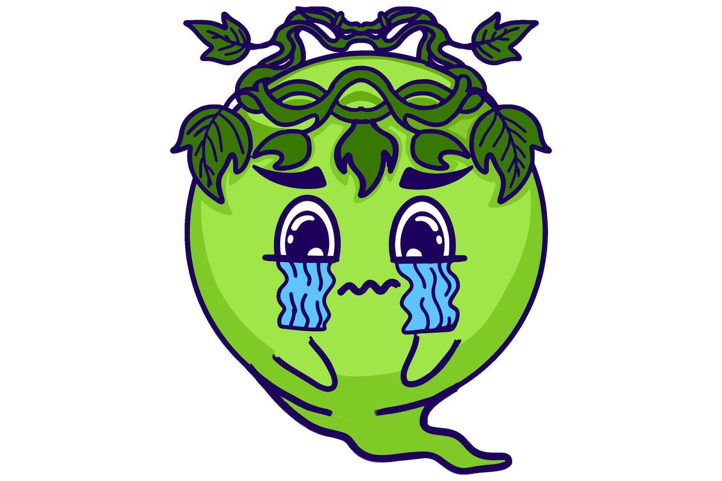 Happy Earth Day, Crying Mascots Kawaii Stickers vector