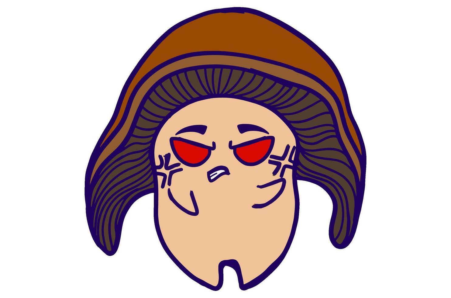 Angry Fungi Friends Stickers vector