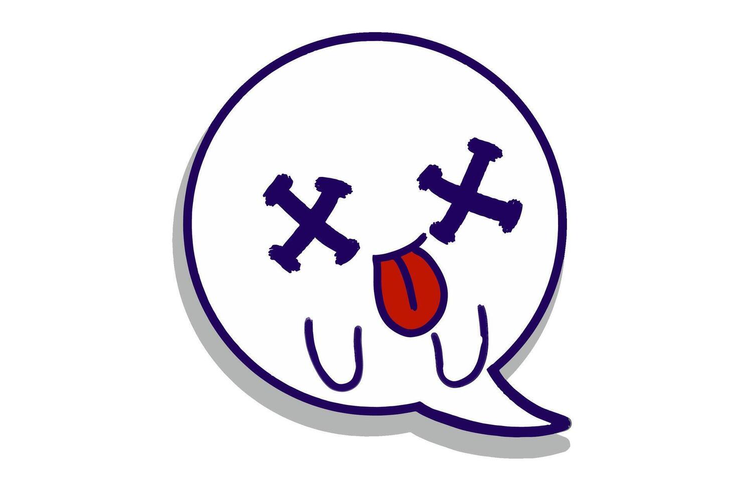 Dead expression Emoji Bubble Chat Mascot Characters vector