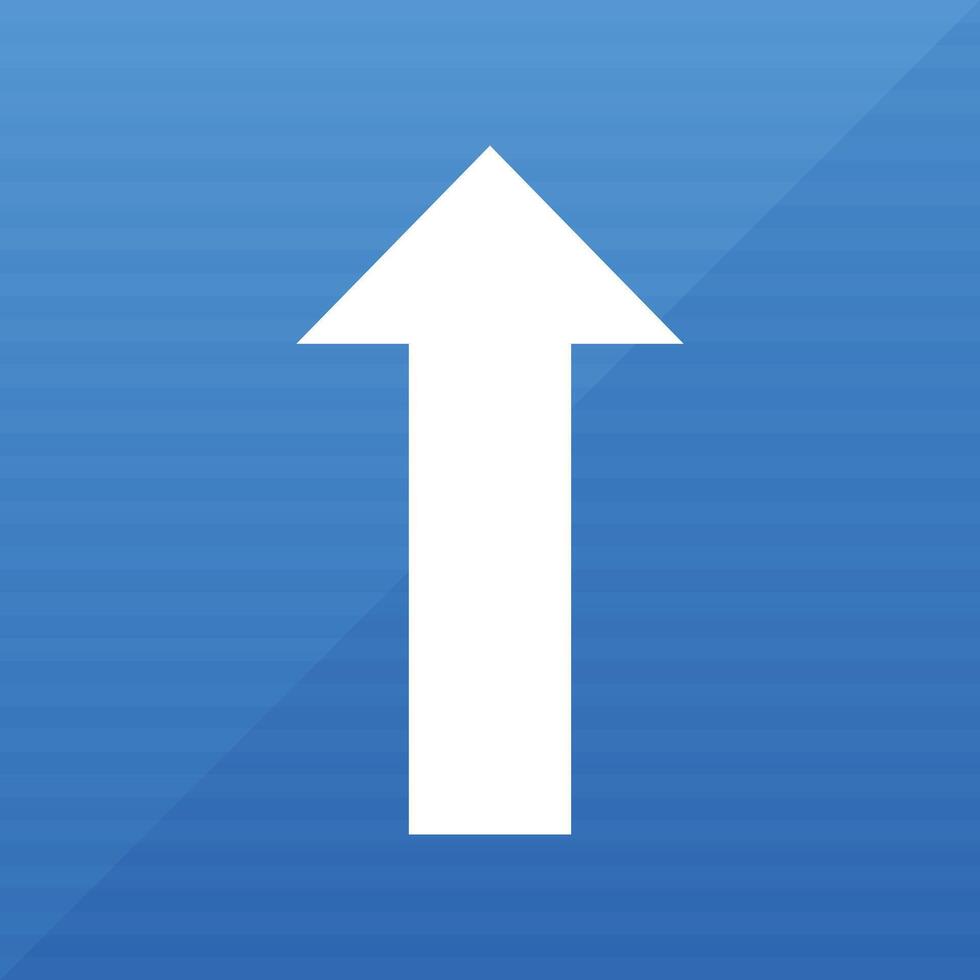 A crisp, white arrow ascends against a bright blue backdrop. The arrow's simple shape creates a sense of direction and movement, set against a visually appealing background. vector