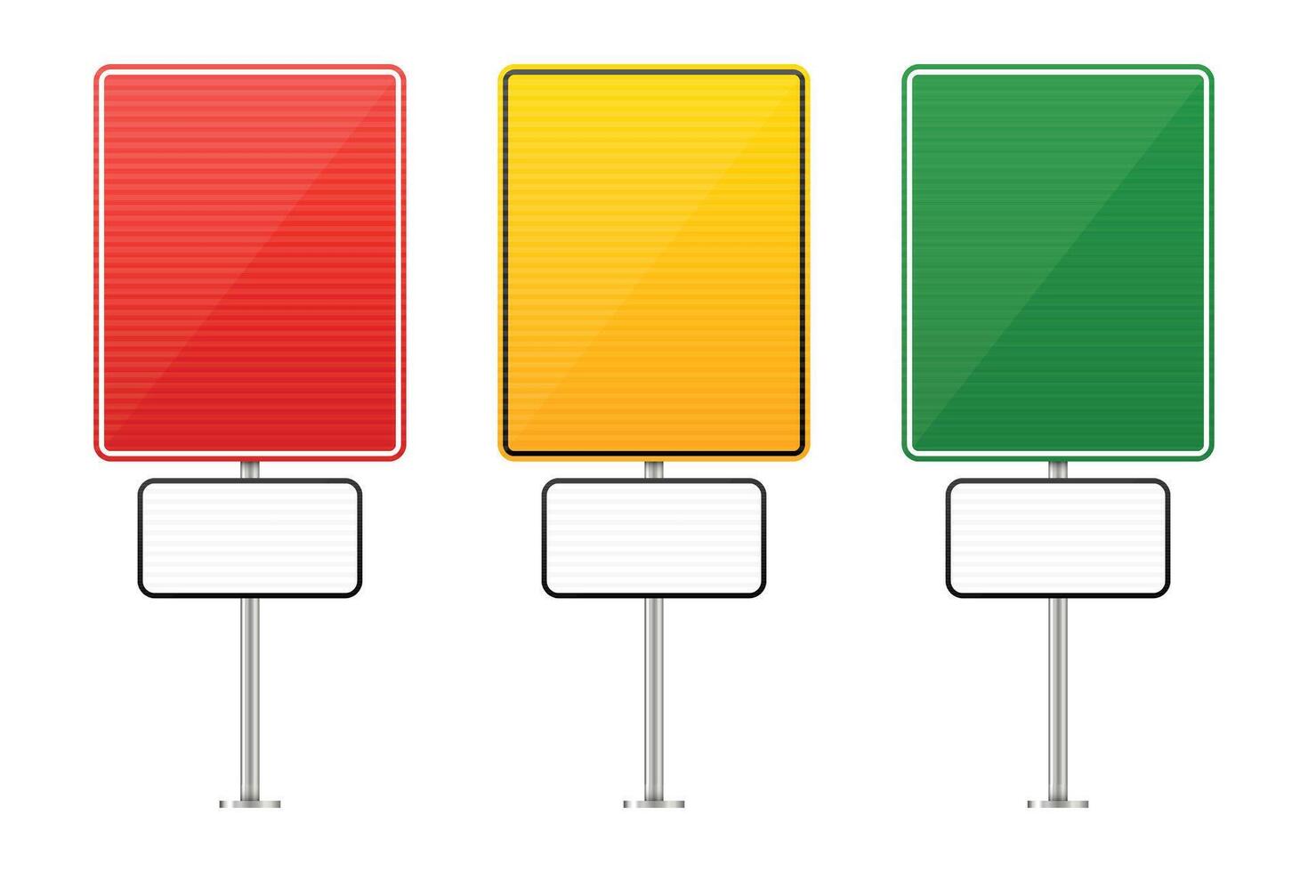 Three colorful traffic signs vector
