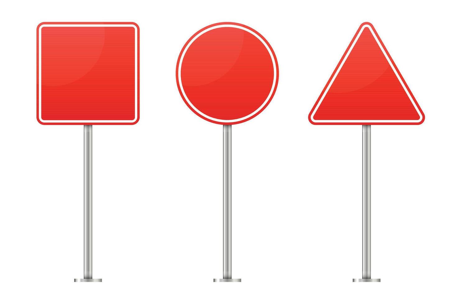 Red square, circle, and triangle signs vector