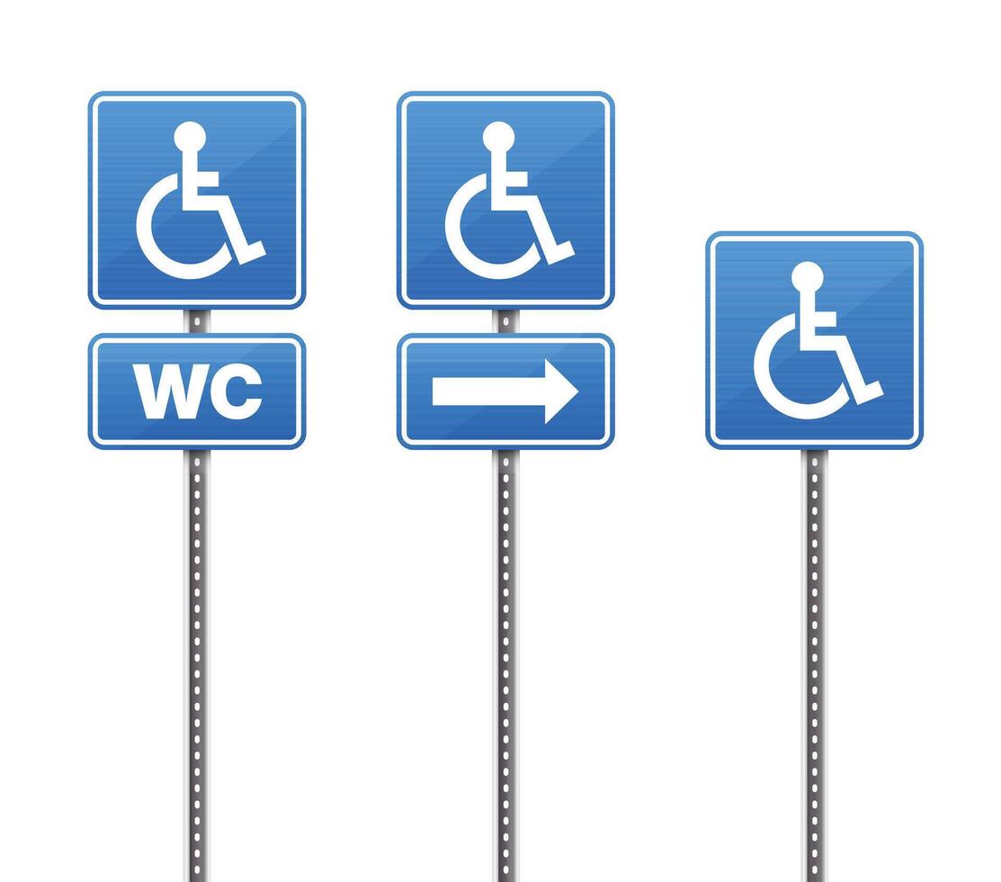 Disability access signs for restrooms vector
