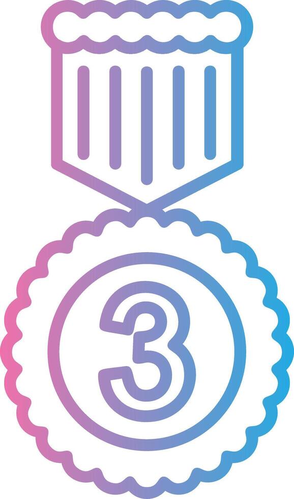 3rd Prize Bold Shape Icon vector