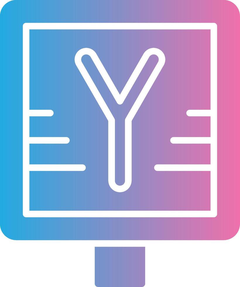 Y Intersection Minimalist UI Block vector