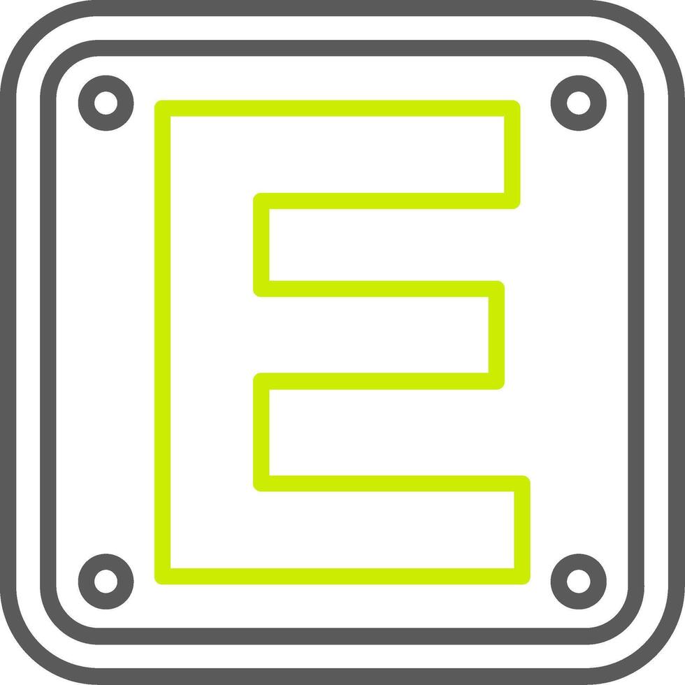 Letter E Optimized Line Drawing vector