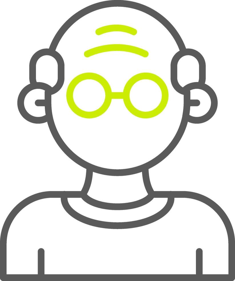Old Man Smart Line Drawing vector