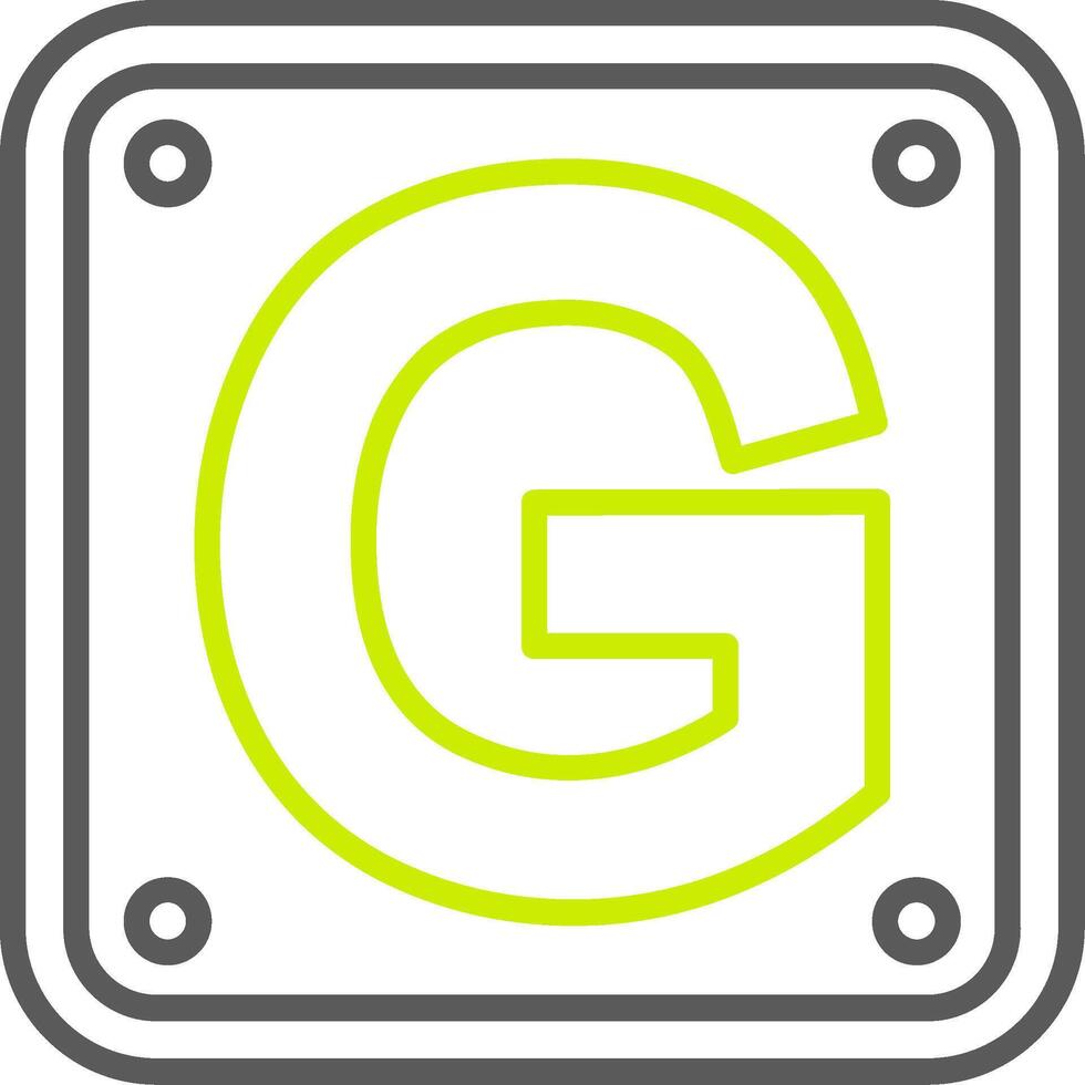 Letter G Trendy UI Label vector