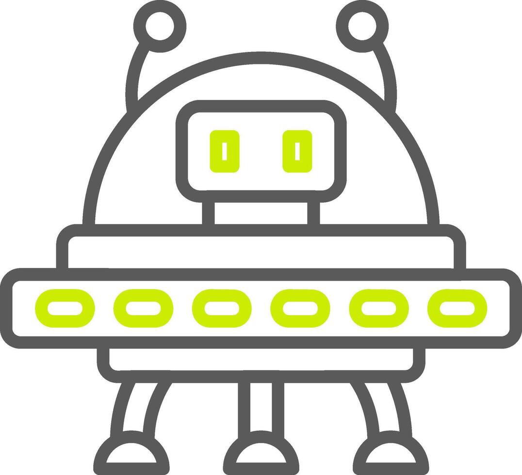 Spaceship Custom Line Drawing vector