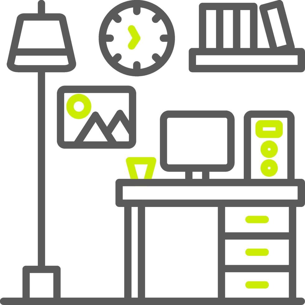 Computer Desk Streamlined Interface Symbol vector