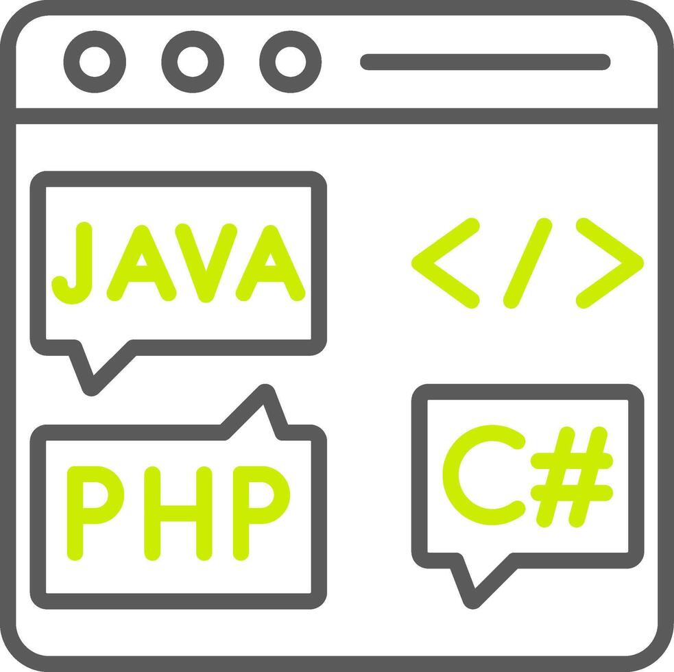 Coding Language Bold Shape Icon vector