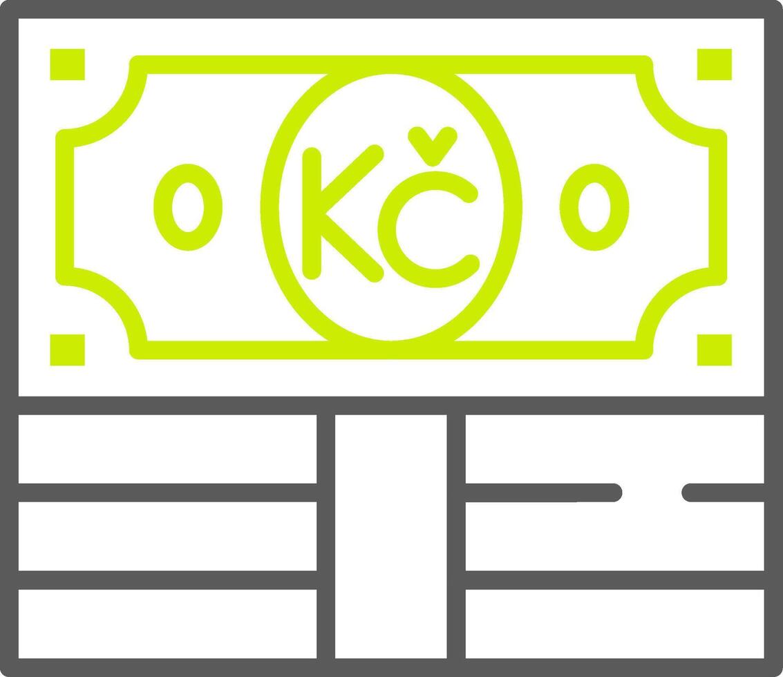 Czech Koruna Custom Interface Symbol vector