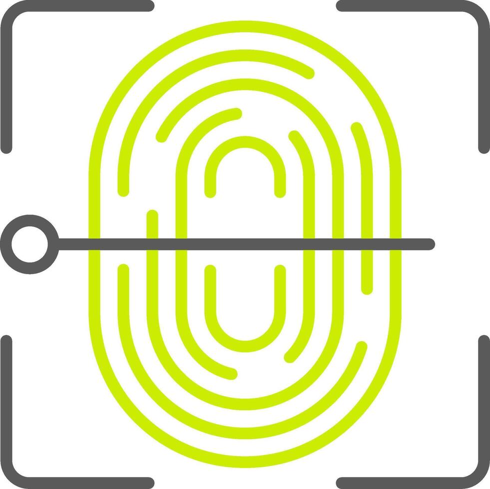 Fingerprint Sensor Streamlined Line Drawing vector
