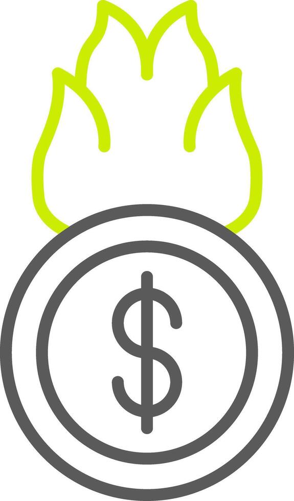 Burn Coin NextGen Line Drawing vector