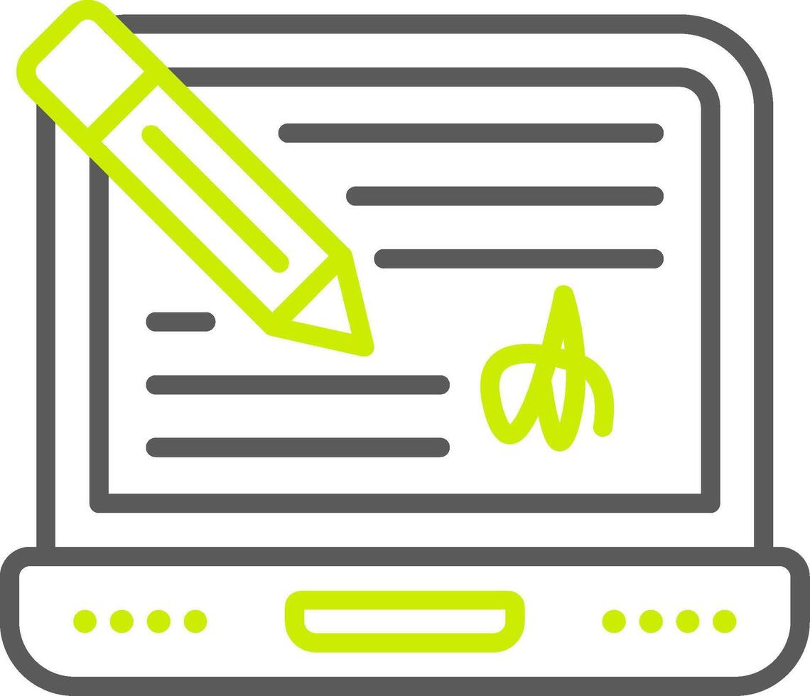 Digital Signature Streamlined Line Drawing vector