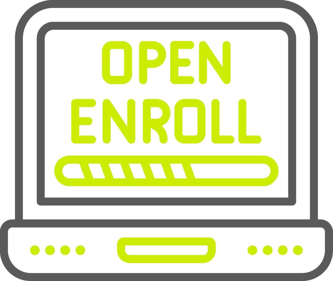 Open Enrollment Dynamic Tech Badge vector