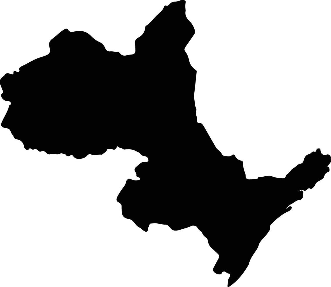 Mogincual Mozambique silhouette map vector