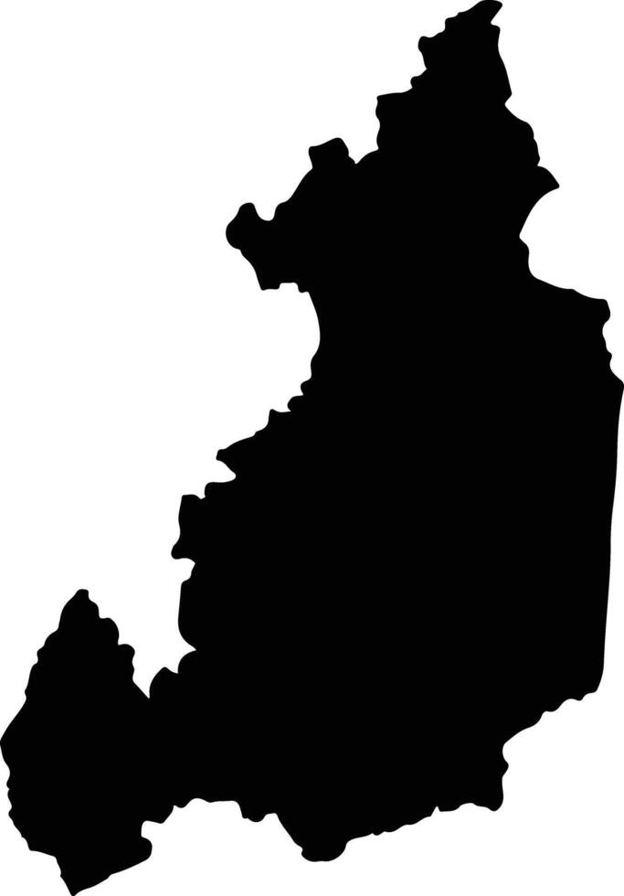 Monaragala District Sri Lanka silhouette map vector