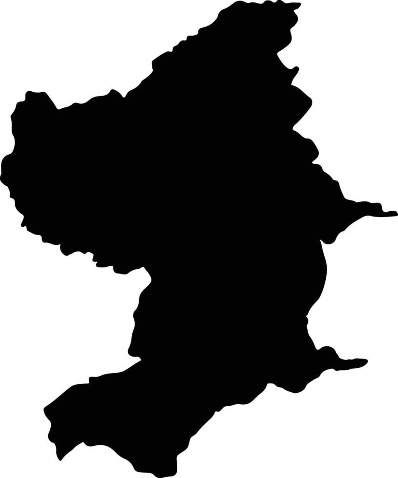 Monapo Mozambique silhouette map vector