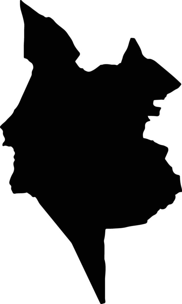 Monduli Tanzania silhouette map vector
