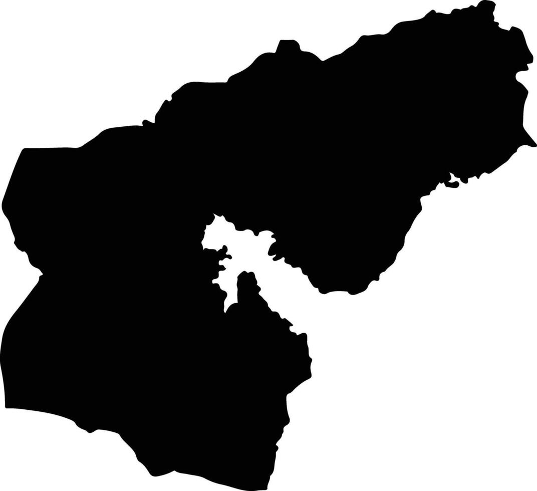 Morowali Utara Indonesia silhouette map vector