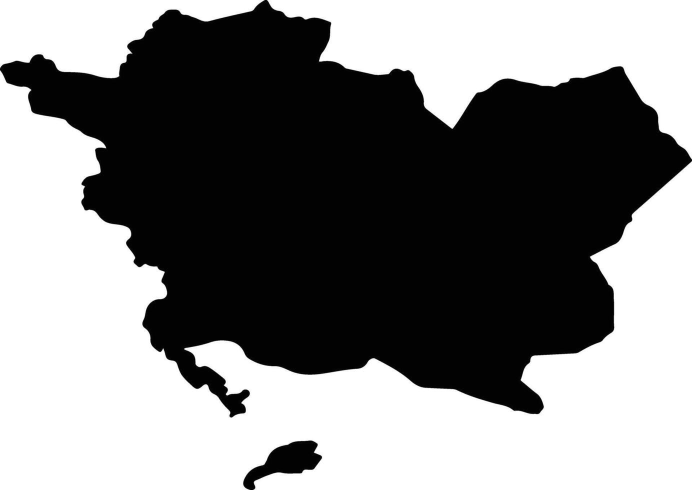 Municipality of Kamenica XKX silhouette map vector