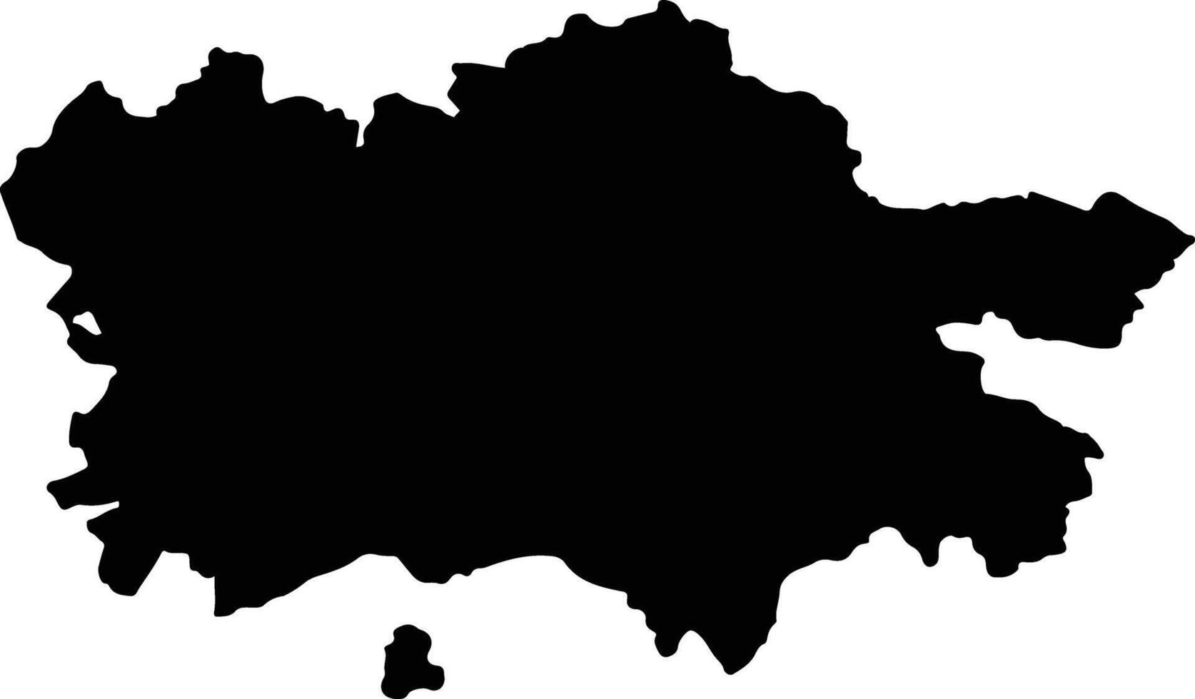 Municipality of Pristina XKX silhouette map vector
