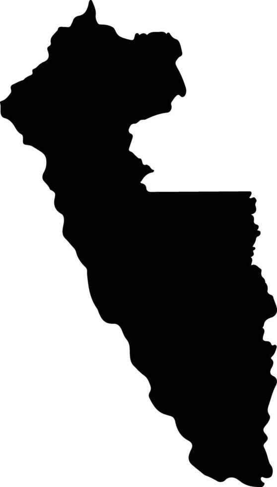 Mutarara Mozambique silhouette map vector