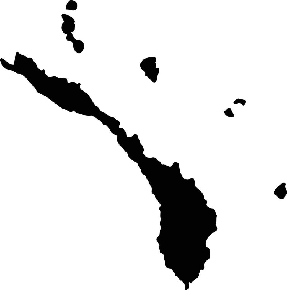 Namatanai District Papua New Guinea silhouette map vector