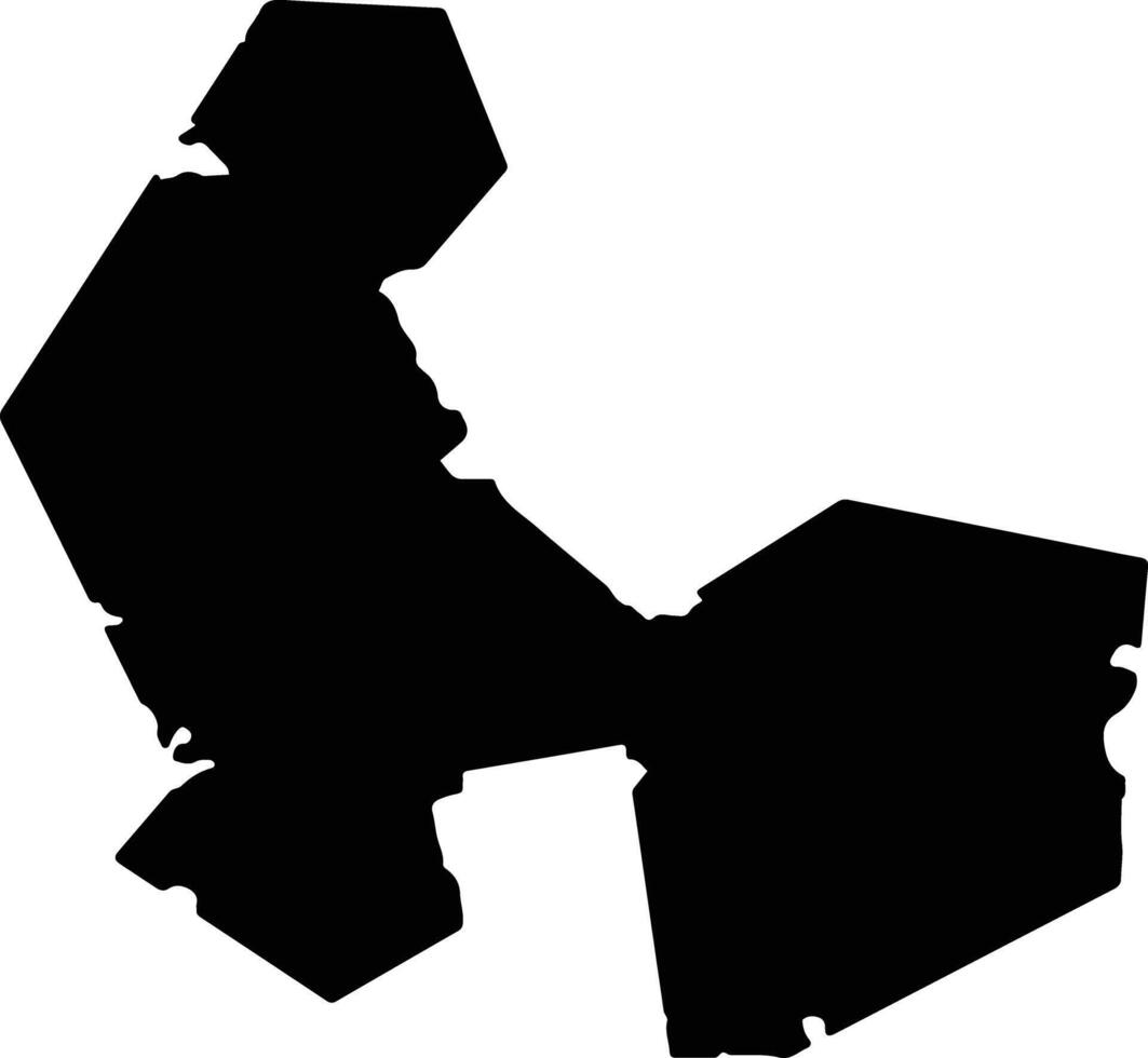 Namhae gun South Korea silhouette map vector
