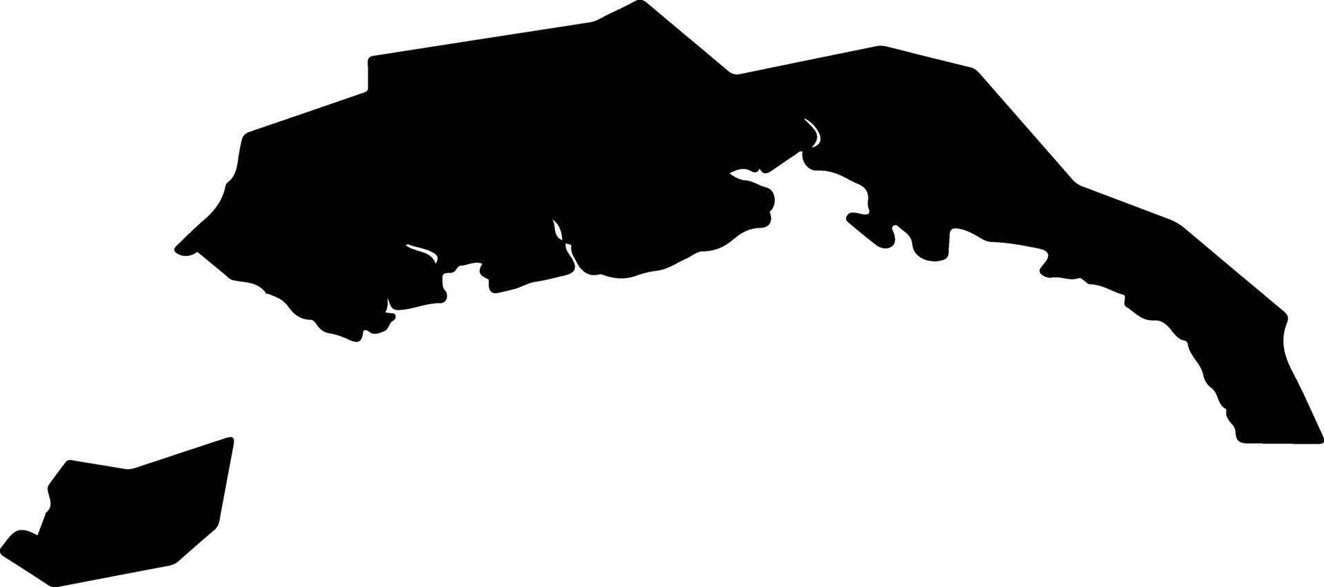 Nampo City North Korea silhouette map vector