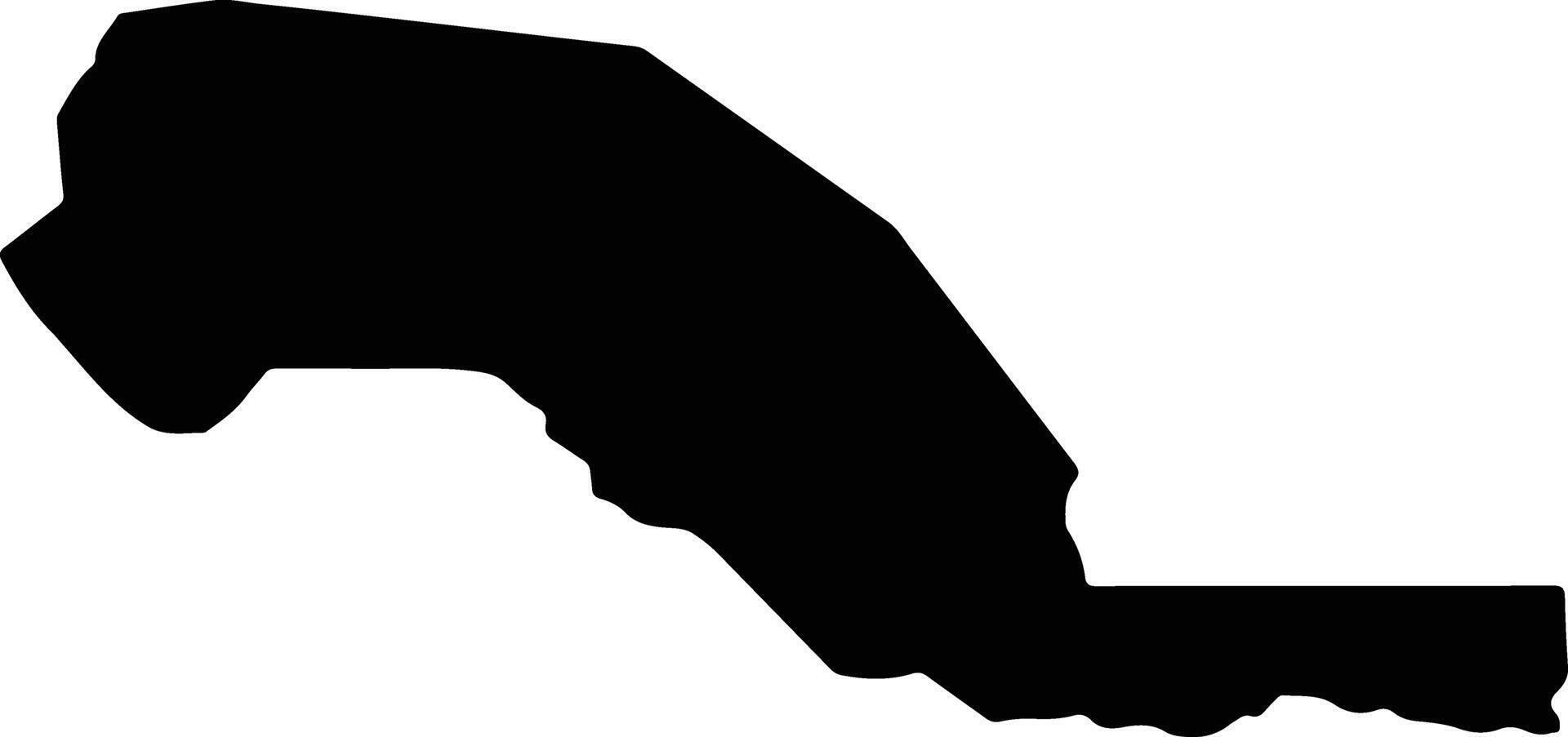 Nawae District Papua New Guinea silhouette map vector