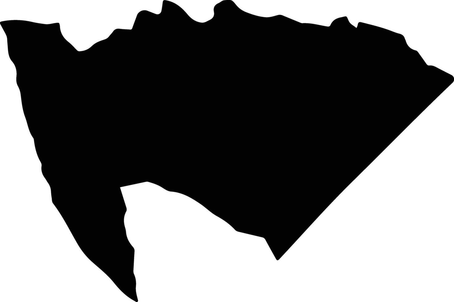 New Roads Jamaica silhouette map vector