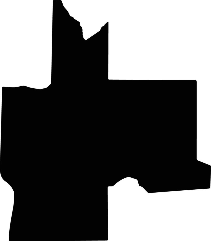 Ngamiland East Botswana silhouette map vector