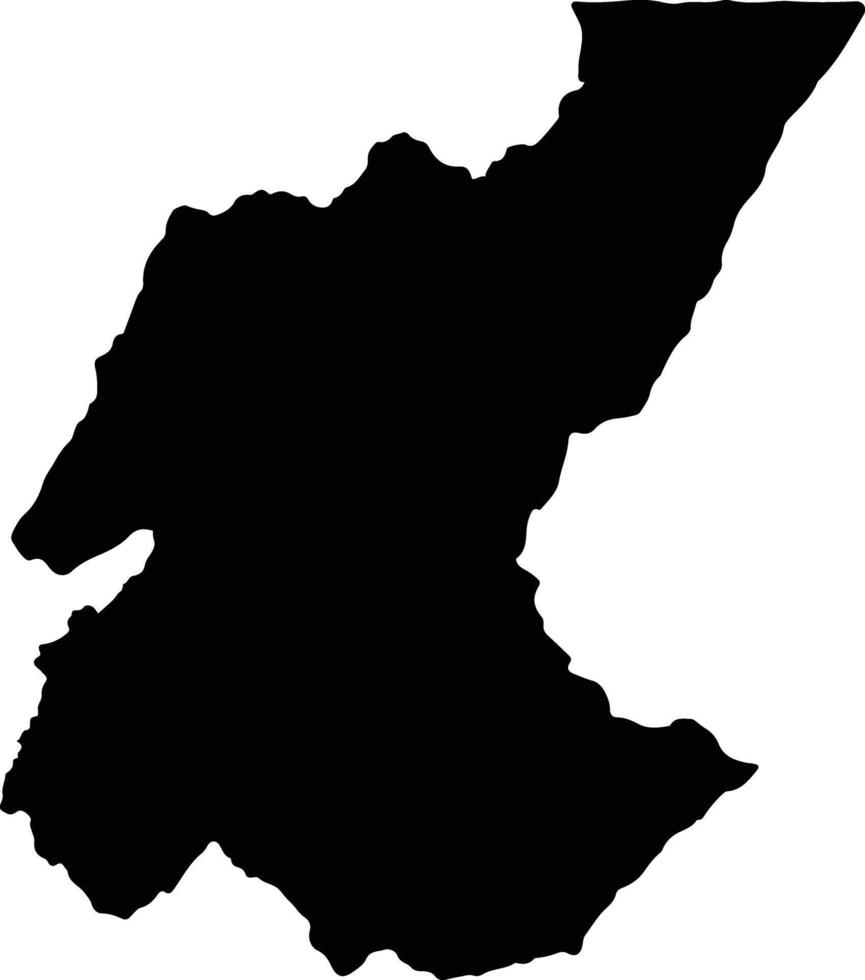 Ngara Tanzania silhouette map vector