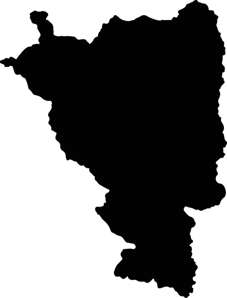 Ngororero Rwanda silhouette map vector