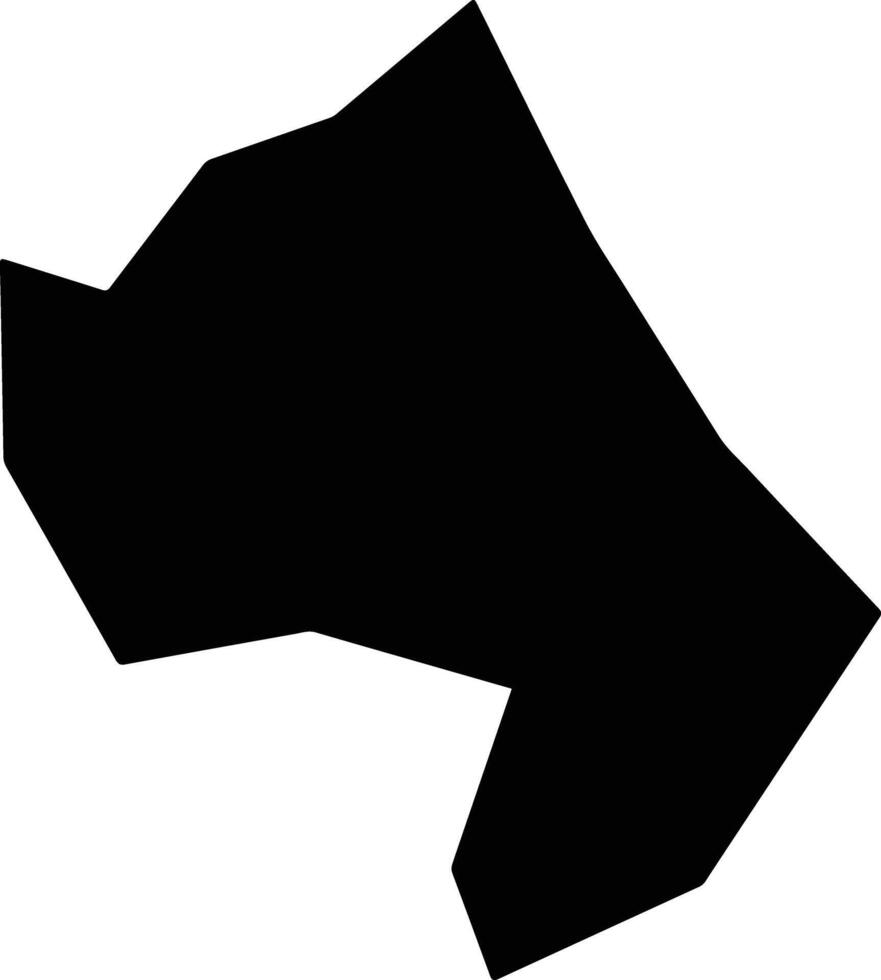 Ngourkosso Chad silhouette map vector