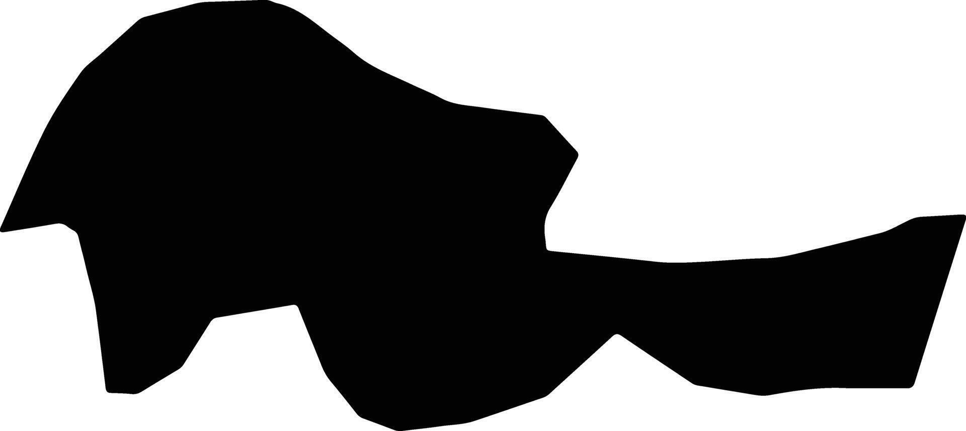 Ngwaketse Central Botswana silhouette map vector