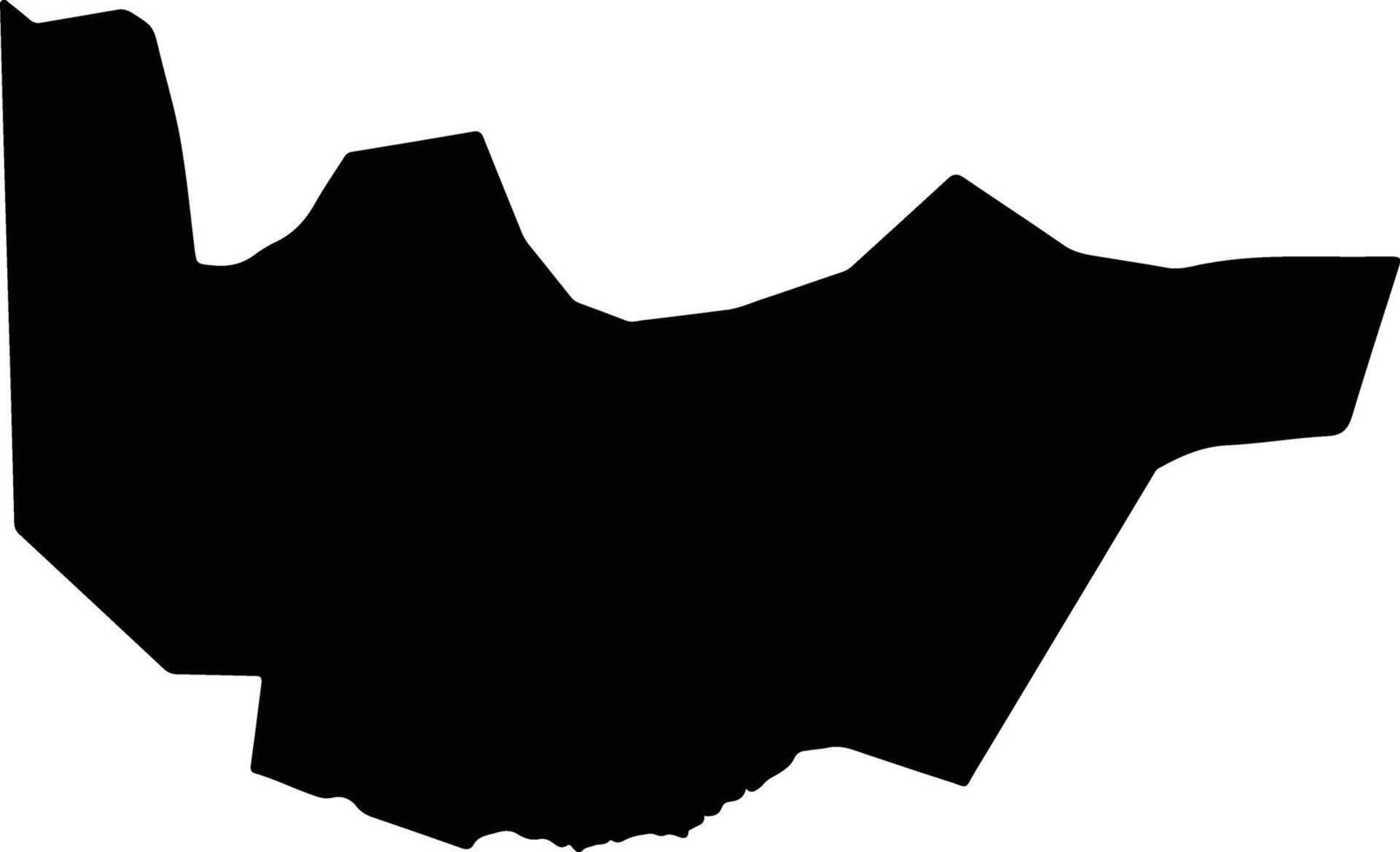 Ngwaketse South Botswana silhouette map vector