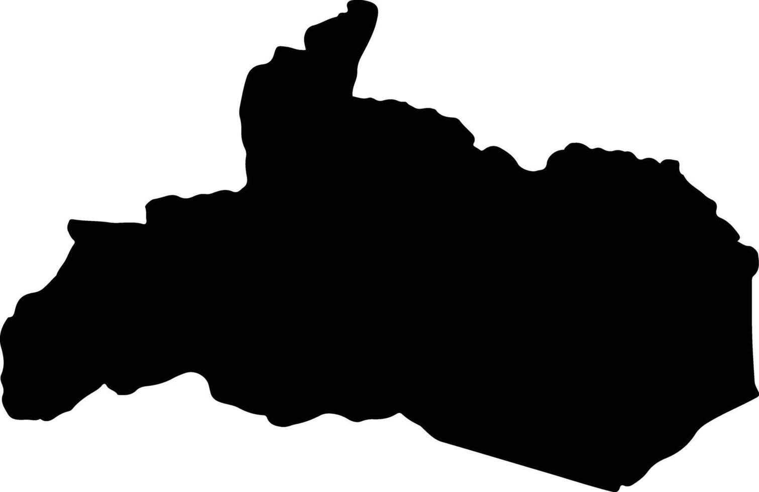 Njombe Urban Tanzania silhouette map vector
